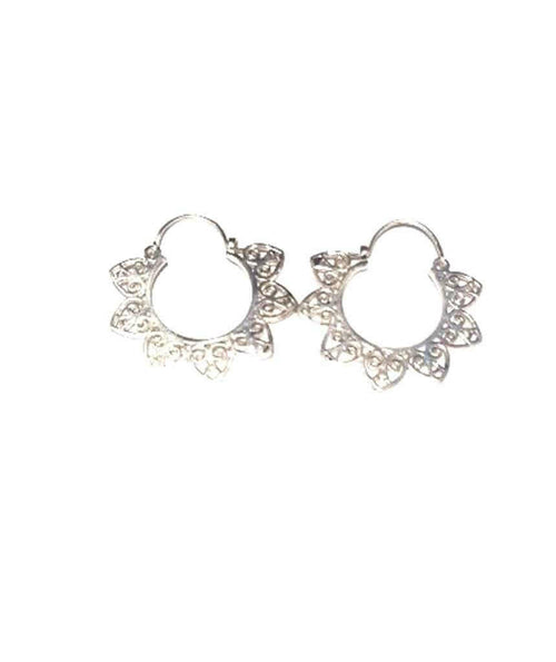 Sun Hoop Earrings - Unique Brass and Silver Jewelry for Daily Wear - Jewelry & Watches - Bijou Her - Color -  - 