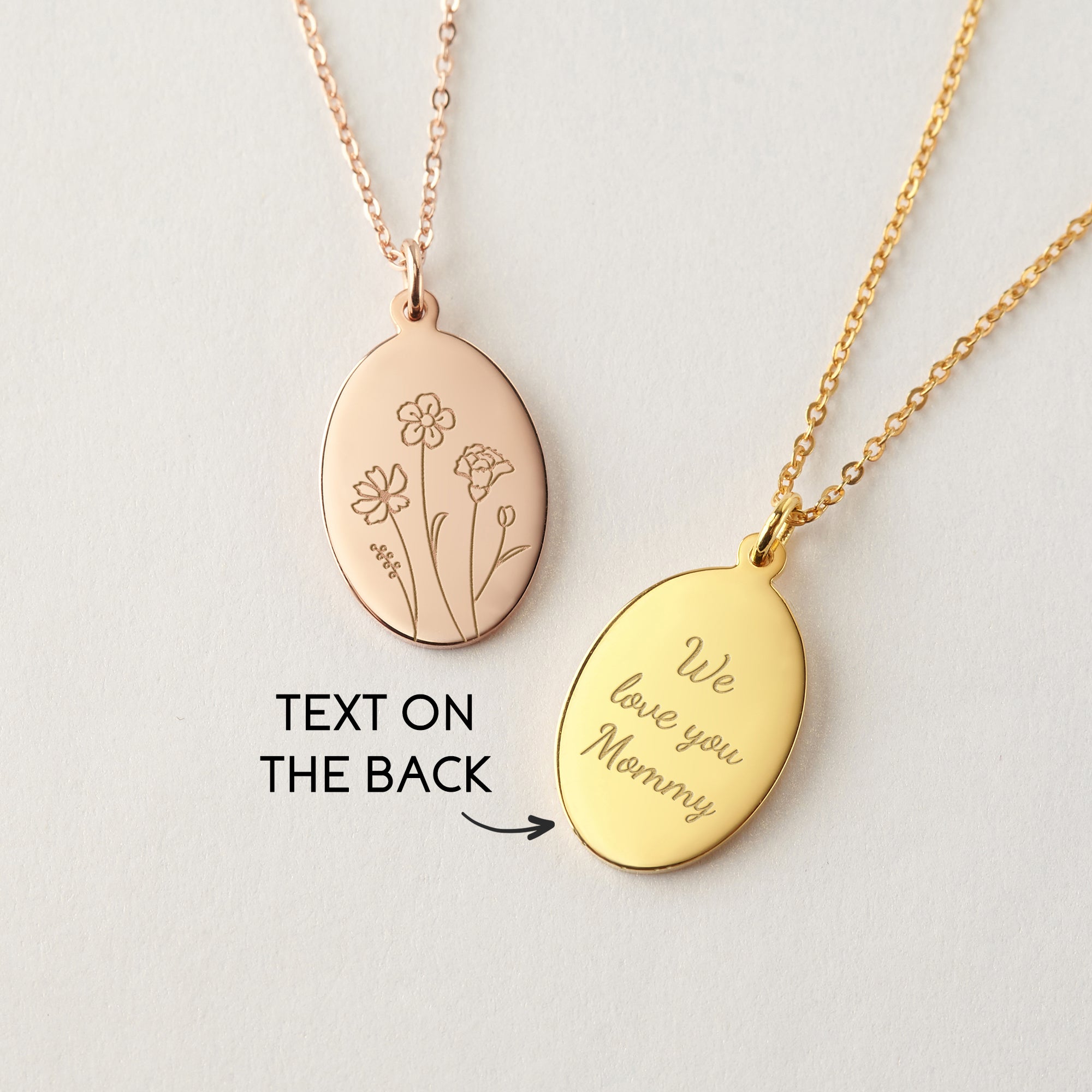 Personalized Birth Flower Necklace - 925 Sterling Silver & 18K Gold Plated Jewelry for Mom, Grandma, and More - Necklaces - Bijou Her -  -  - 