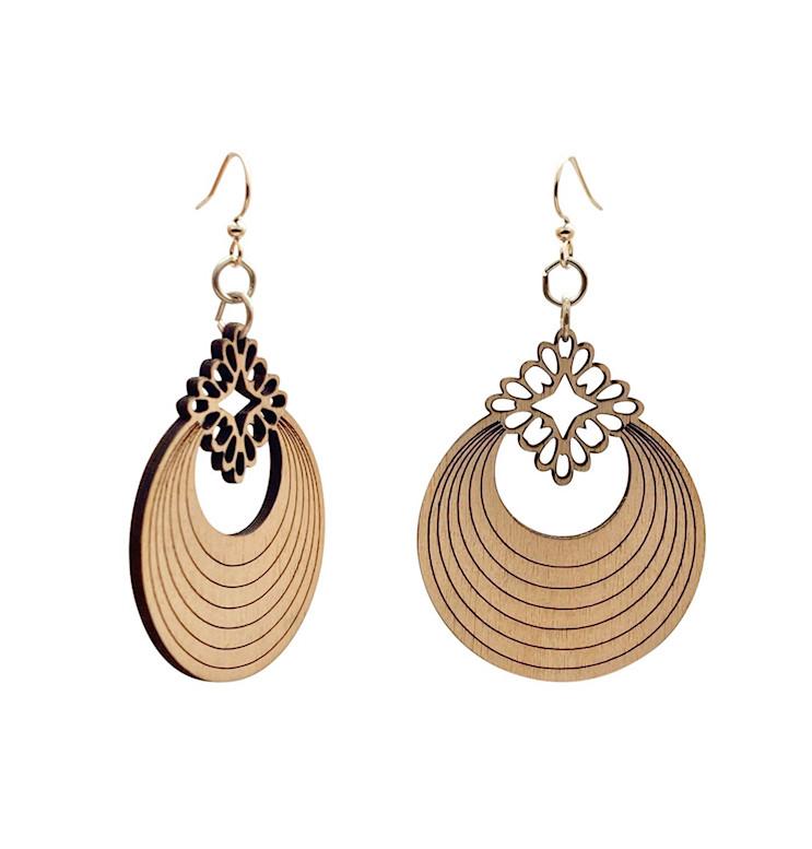 Ornamental Circlet Earrings | Made in U.S.A | Style #T079 | Sustainable Wood - Earrings - Bijou Her -  -  - 