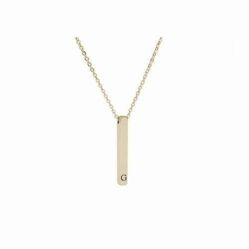 Stainless Steel 3D Vertical Bar Necklace - Multiple Colors, 14k Ion Plating, 1.25 Inches - Jewelry & Watches - Bijou Her - Color - Option - 