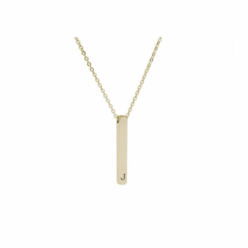 Stainless Steel 3D Vertical Bar Necklace - Multiple Colors, 14k Ion Plating, 1.25 Inches - Jewelry & Watches - Bijou Her - Color - Option - 