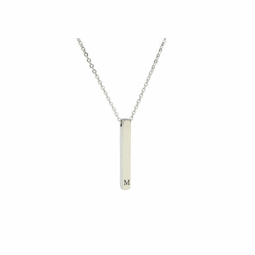 Stainless Steel 3D Vertical Bar Necklace - Multiple Colors, 14k Ion Plating, 1.25 Inches - Jewelry & Watches - Bijou Her - Color - Option - 