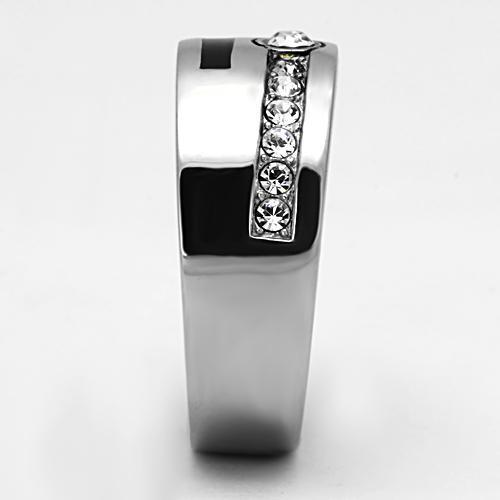 Men's Stainless Steel Ring with Synthetic Crystal - High-Polished and Hypoallergenic - Jewelry & Watches - Bijou Her -  -  - 