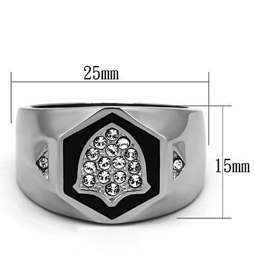 Men Stainless Steel Synthetic Crystal Rings TK1069 - Jewelry & Watches - Bijou Her -  -  - 