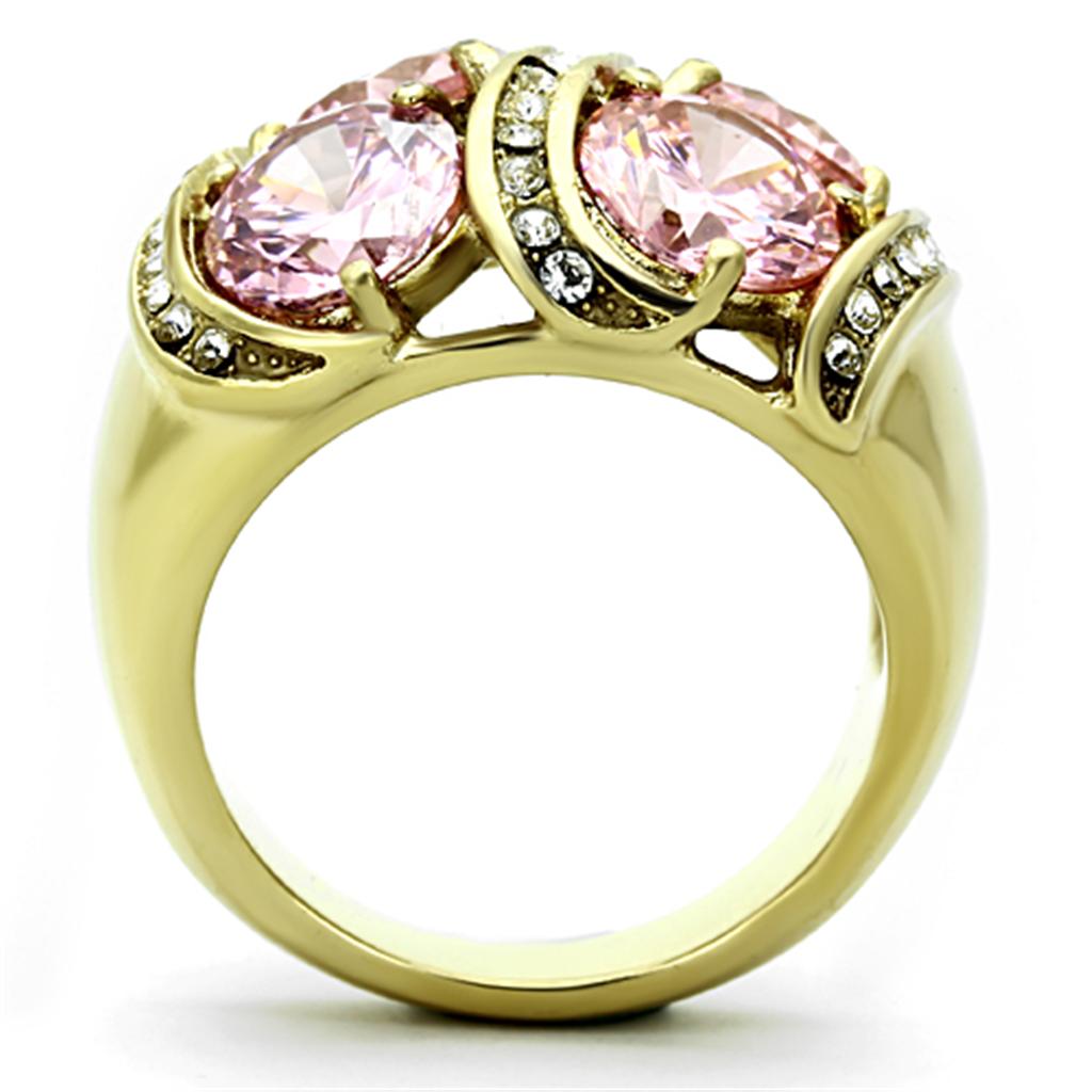 Rose CZ Stainless Steel Ring - Hypoallergenic Women's Jewelry - Jewelry & Watches - Bijou Her -  -  - 