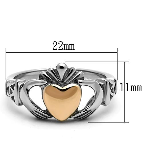 Stainless Steel Two-Tone Rose Gold Women's Ring - Hypoallergenic and Minimalist - Jewelry & Watches - Bijou Her -  -  - 