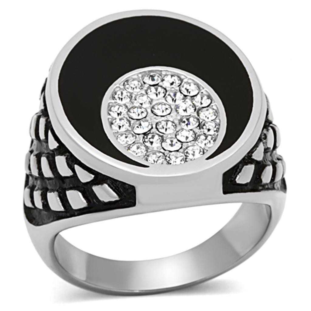 Men Stainless Steel Synthetic Crystal Rings TK1200 - Jewelry & Watches - Bijou Her -  -  - 