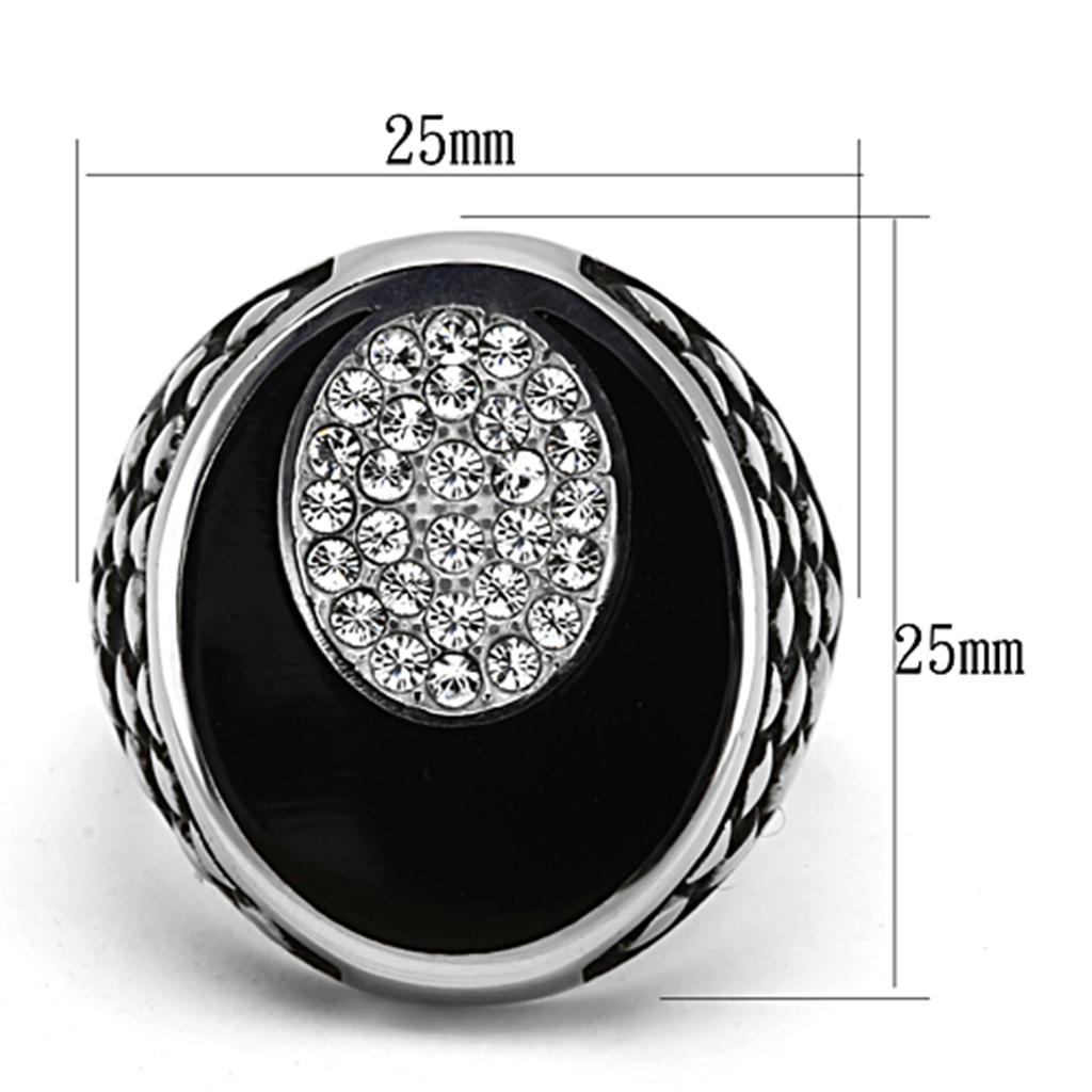 Men Stainless Steel Synthetic Crystal Rings TK1200 - Jewelry & Watches - Bijou Her -  -  - 
