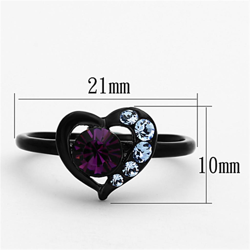 Stainless Steel Women's Ring with Amethyst Crystal - Free Worldwide Shipping - Jewelry & Watches - Bijou Her -  -  - 