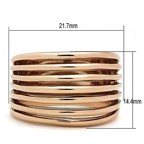 Stainless Steel Women's Ring - Rose Gold IP Plating, Hypoallergenic, No Stones - Jewelry & Watches - Bijou Her -  -  - 