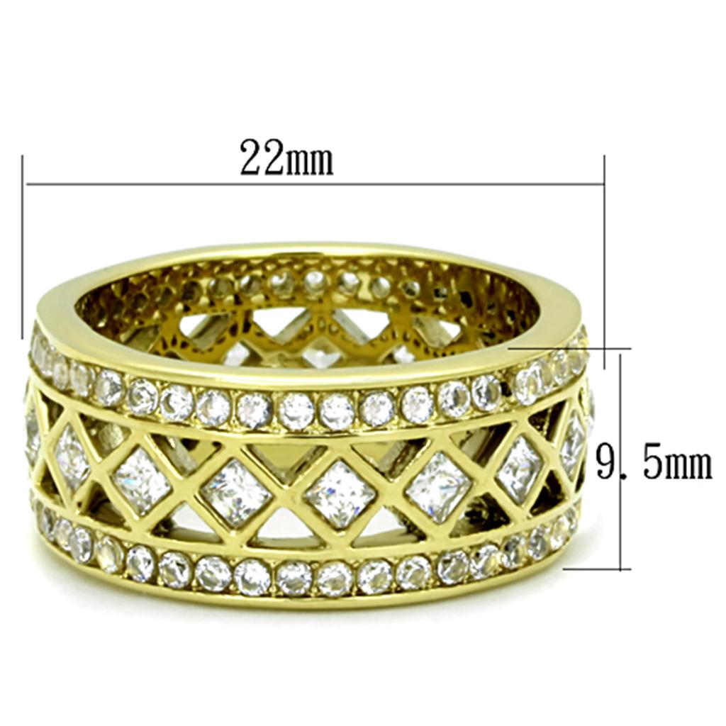 Gold Stainless Steel CZ Ring for Women - Hypoallergenic and Stylish - Jewelry & Watches - Bijou Her -  -  - 