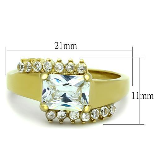 Gold Stainless Steel CZ Ring for Women - Hypoallergenic and Stylish - Jewelry & Watches - Bijou Her -  -  - 