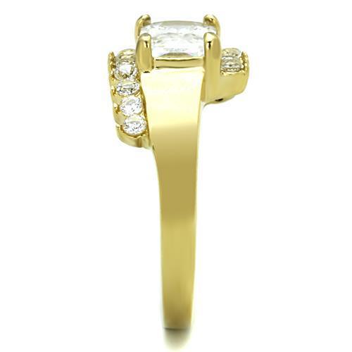 Gold Stainless Steel CZ Ring for Women - Hypoallergenic and Stylish - Jewelry & Watches - Bijou Her -  -  - 