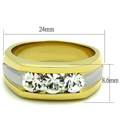 Men Stainless Steel Synthetic Crystal Rings TK1615 - Jewelry & Watches - Bijou Her -  -  - 