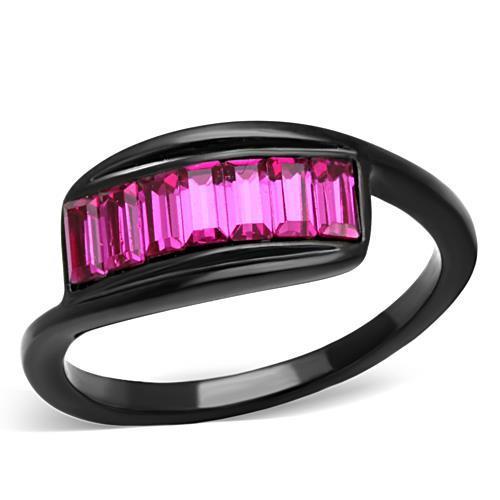 Stainless Steel Women's Ring with Fuchsia Crystal - Free Worldwide Shipping - Jewelry & Watches - Bijou Her -  -  - 