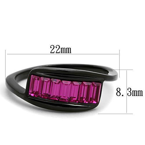 Stainless Steel Women's Ring with Fuchsia Crystal - Free Worldwide Shipping - Jewelry & Watches - Bijou Her -  -  - 