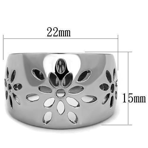 TK1684 - High polished (no plating) Stainless Steel Ring with No Stone - Jewelry & Watches - Bijou Her -  -  - 