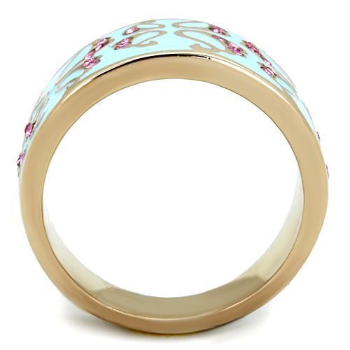 Rose Stainless Steel Women's Ring with Synthetic Crystal - Hypoallergenic Jewelry for Women - Jewelry & Watches - Bijou Her -  -  - 