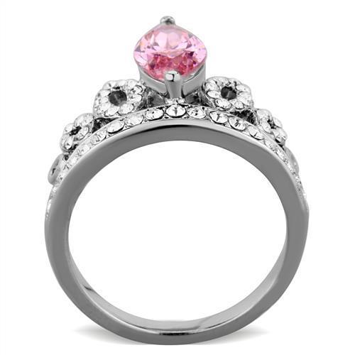 Rose CZ Stainless Steel Ring - High-Quality Women's Jewelry - Jewelry & Watches - Bijou Her -  -  - 