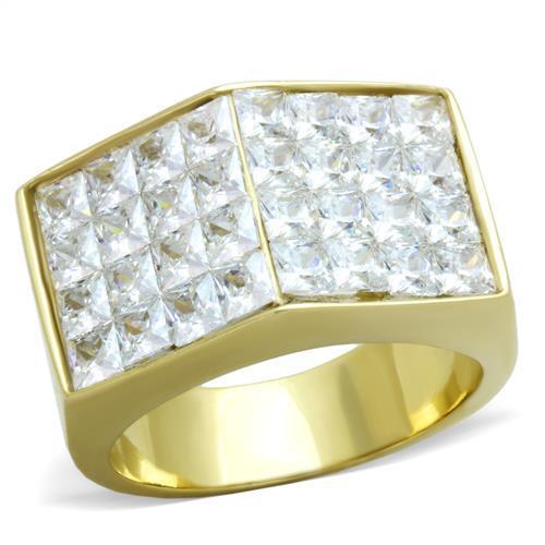 Stainless Steel Men's Ring with Clear Cubic Zirconia - TK1808 - Jewelry & Watches - Bijou Her -  -  - 