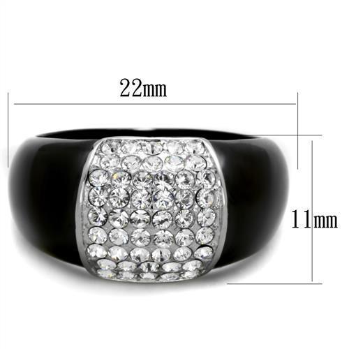 Stainless Steel Two-Tone Ring with Synthetic Crystal for Women - Hypoallergenic Jewelry - Jewelry & Watches - Bijou Her -  -  - 