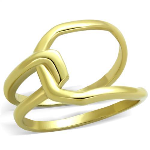Stainless Steel Gold Women's Ring - Elegant Design, No Stones - Jewelry & Watches - Bijou Her -  -  - 