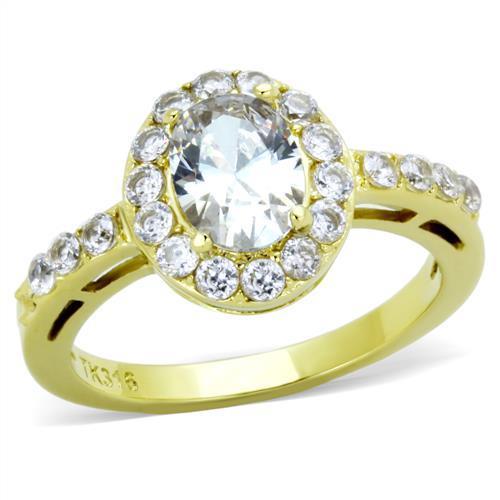 Gold Stainless Steel CZ Ring for Women - Hypoallergenic and Stylish - Jewelry & Watches - Bijou Her -  -  - 