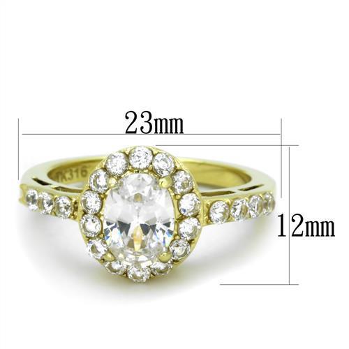 Gold Stainless Steel CZ Ring for Women - Hypoallergenic and Stylish - Jewelry & Watches - Bijou Her -  -  - 