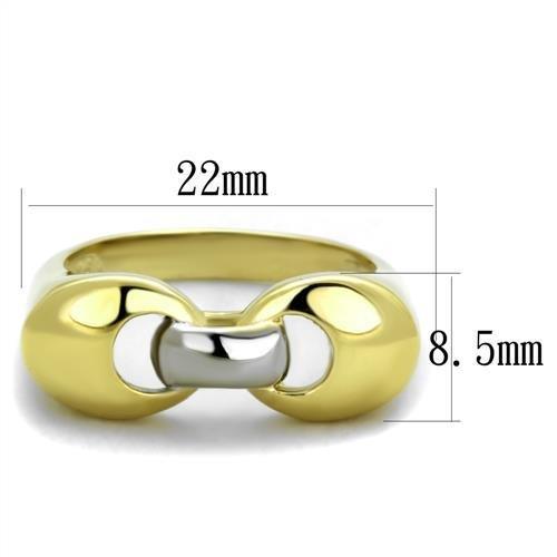 Two-Tone IP Gold Stainless Steel Ring - No Stone, Ships in 1 Day - Jewelry & Watches - Bijou Her -  -  - 
