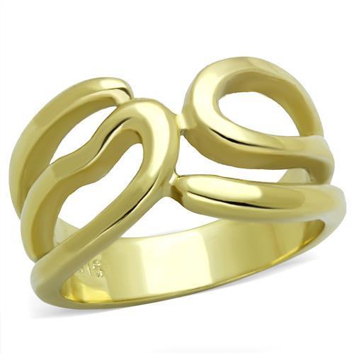 Stainless Steel Gold Women's Ring - Elegant Design, No Stones - Jewelry & Watches - Bijou Her -  -  - 