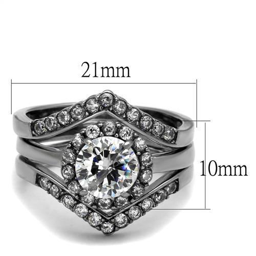 Hypoallergenic Women's Ring with Clear Cubic Zirconia - Stainless Steel Jewelry - Jewelry & Watches - Bijou Her -  -  - 