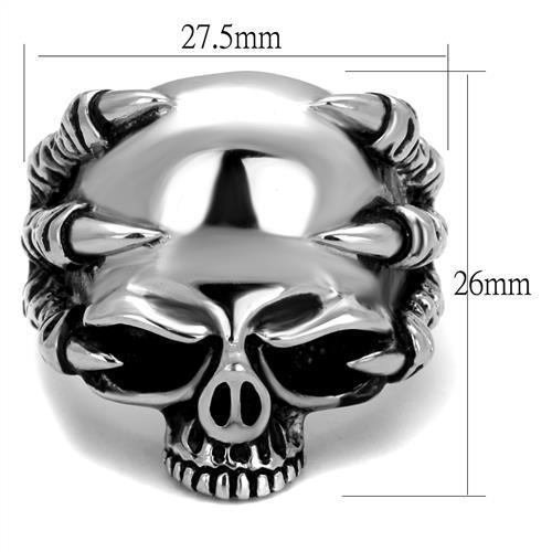 High Polished Stainless Steel Epoxy Men's Ring - Jet Black - Jewelry & Watches - Bijou Her -  -  - 