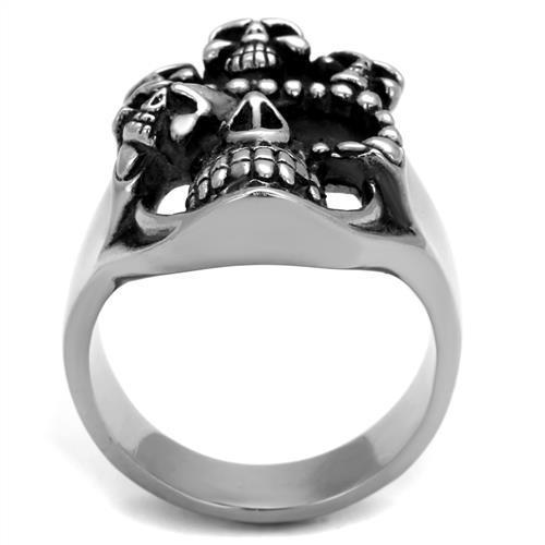 Stainless Steel Men's Ring - High-Polished with Jet Black Epoxy Design - Jewelry & Watches - Bijou Her -  -  - 