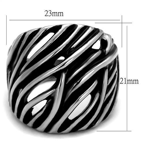 Stainless Steel Men's Ring - High Polished with Jet Epoxy - Jewelry & Watches - Bijou Her -  -  - 