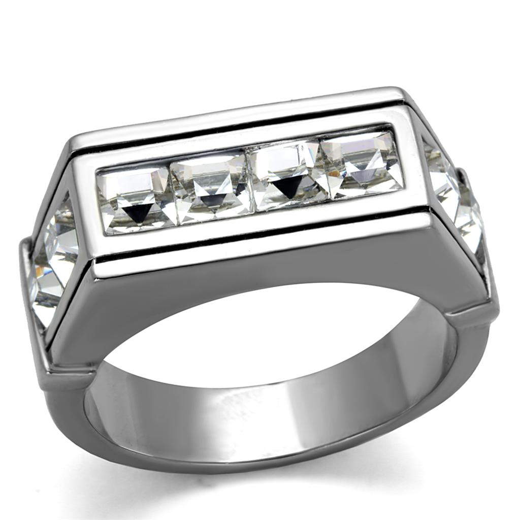 Men Stainless Steel Synthetic Crystal Rings TK2376 - Jewelry & Watches - Bijou Her -  -  - 