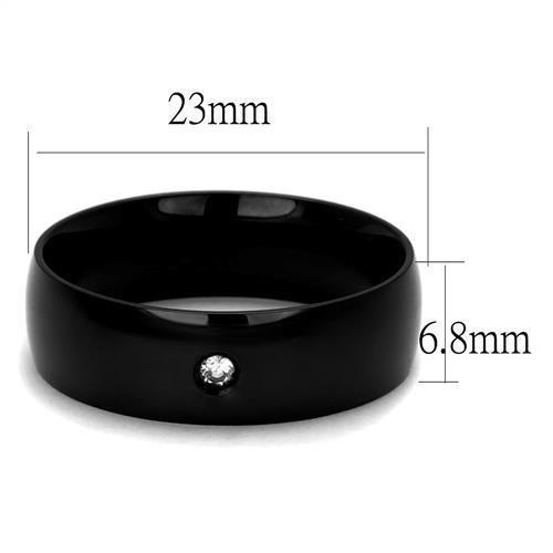 IP Black Stainless Steel Ring with AAA CZ | 4-7 Day Shipping
Category: Ring | Material: Stainless Steel | Finish: IP Black | Stone Type: AAA CZ | Stone Color: Clear | Weight: 5.10g - Jewelry & Watches - Bijou Her -  -  - 