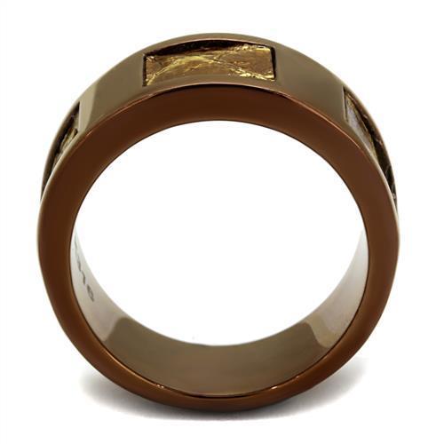 Sleek Stainless Steel Women's Ring - Hypoallergenic IP Coffee Light Finish, No Stones - Jewelry & Watches - Bijou Her -  -  - 