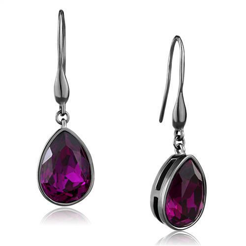 Top Grade Crystal Fuchsia Earrings for Women in Stainless Steel - Jewelry & Watches - Bijou Her -  -  - 