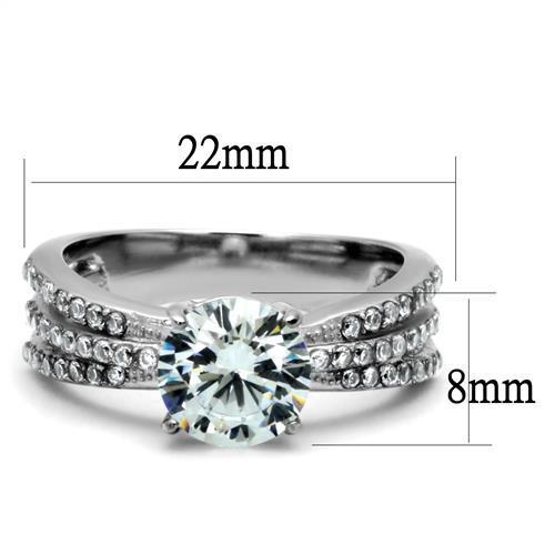 Hypoallergenic Women's Ring with Clear Cubic Zirconia - Stainless Steel Jewelry - Jewelry & Watches - Bijou Her -  -  - 