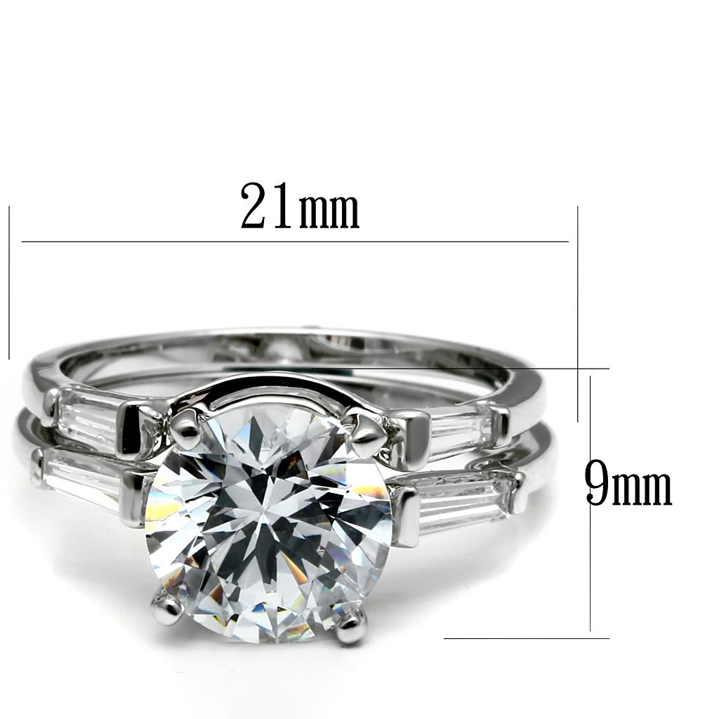 Stainless Steel Women's Ring with Clear Cubic Zirconia - Hypoallergenic & Stylish - Jewelry & Watches - Bijou Her -  -  - 