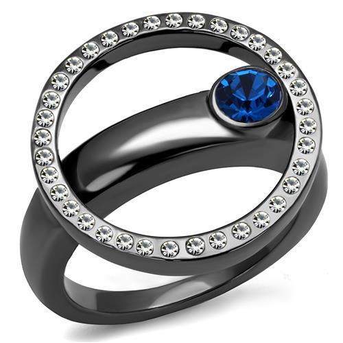 Stainless Steel Capri Blue Crystal Women's Ring - Women's Jewelry - Jewelry & Watches - Bijou Her -  -  - 