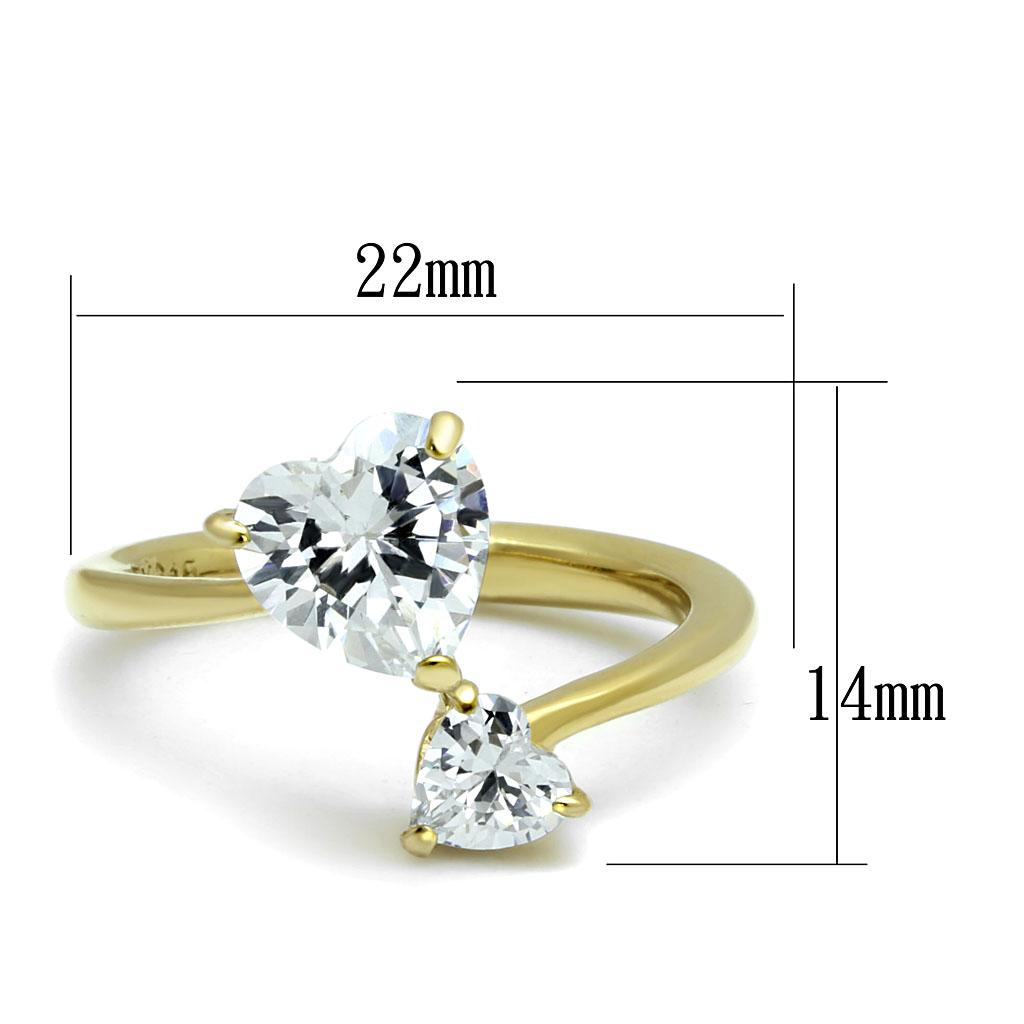 Gold Stainless Steel CZ Ring for Women - Hypoallergenic and Stylish - Jewelry & Watches - Bijou Her -  -  - 