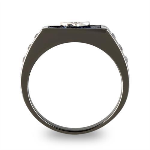 Stainless Steel Two-Tone Ring with Clear Cubic Zirconia for Men - Jewelry & Watches - Bijou Her -  -  - 