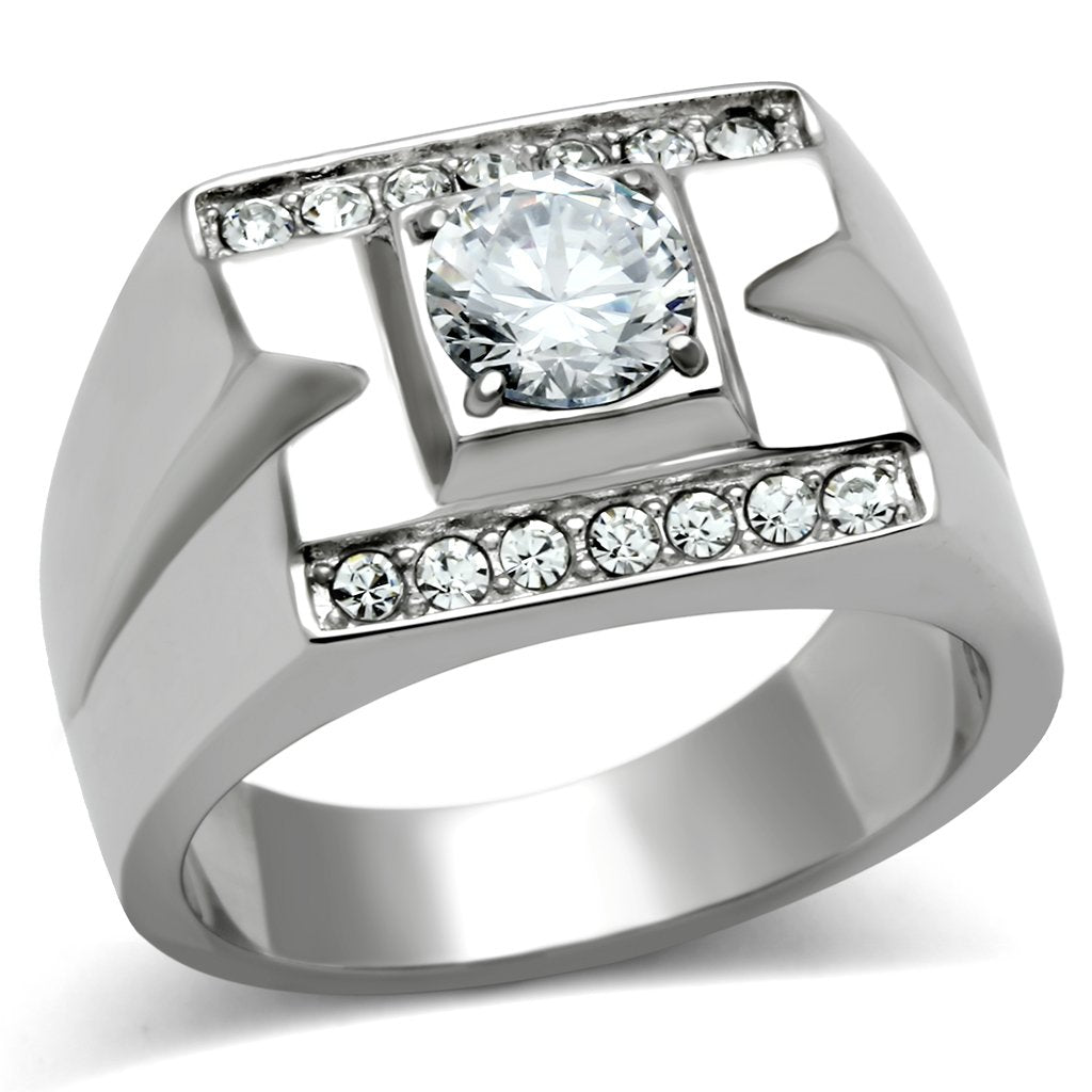 Men Stainless Steel Cubic Zirconia Rings TK316 - Jewelry & Watches - Bijou Her -  -  - 