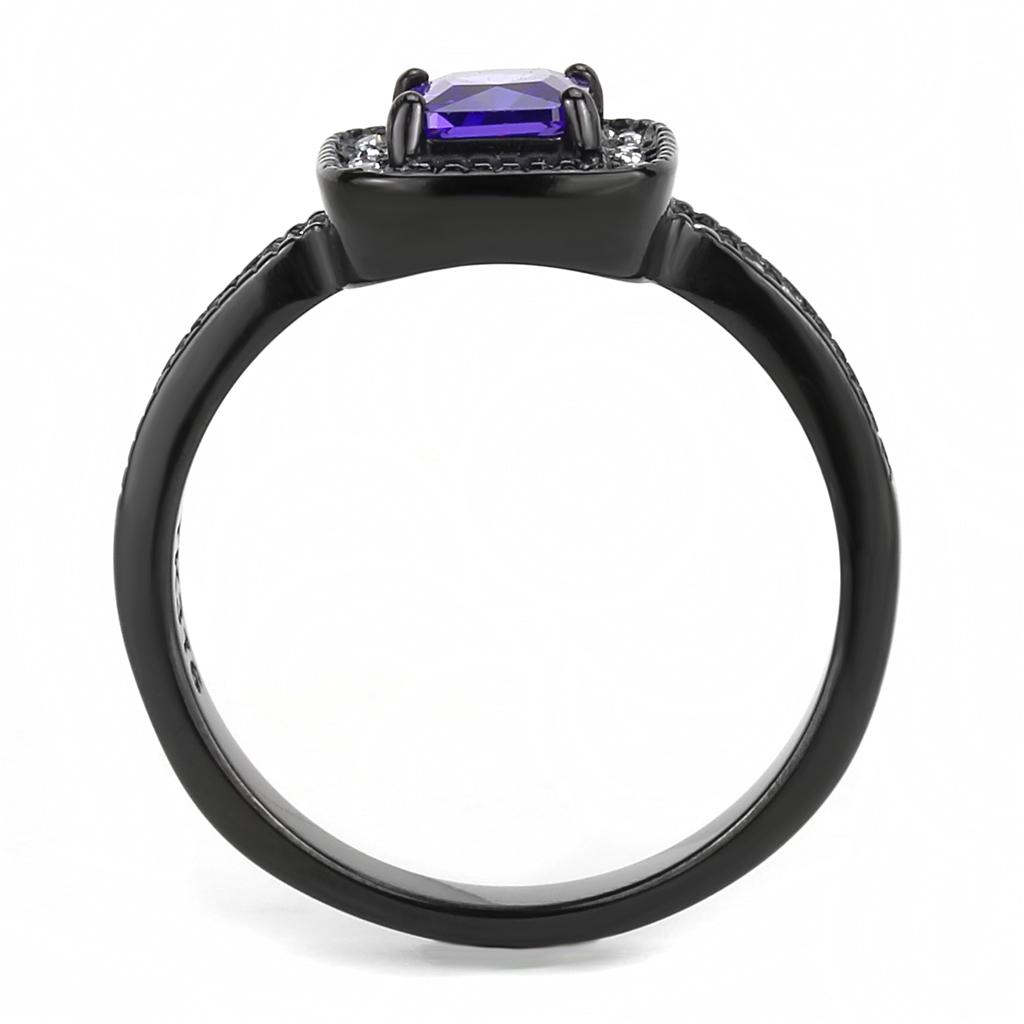 Stainless Steel Tanzanite Square Ring - Women's Hypoallergenic Jewelry - Jewelry & Watches - Bijou Her -  -  - 