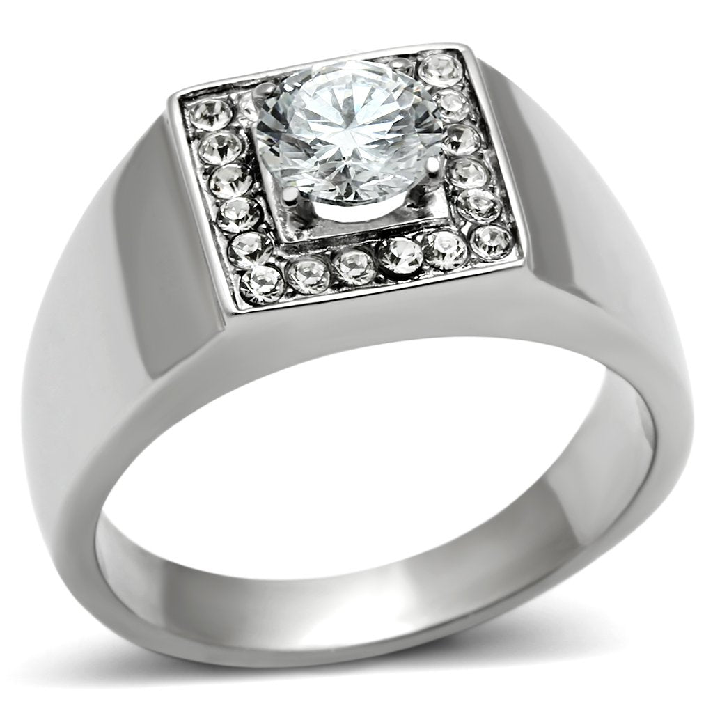 Men Stainless Steel Cubic Zirconia Rings TK483 - Jewelry & Watches - Bijou Her -  -  - 