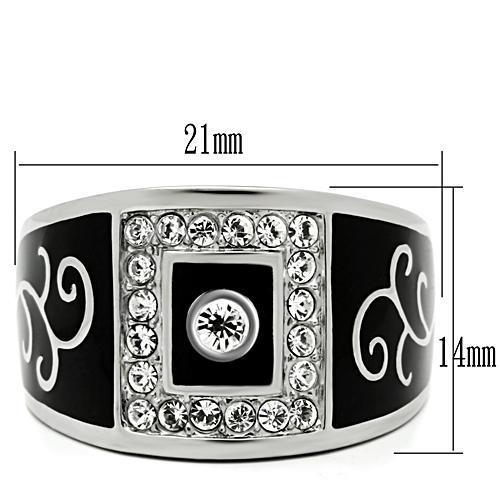 Men Stainless Steel Synthetic Crystal Rings TK492 - Jewelry & Watches - Bijou Her -  -  - 