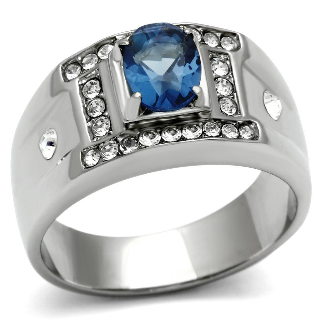 Stainless Steel Montana Ring - High Polished Synthetic Glass - Jewelry & Watches - Bijou Her -  -  - 