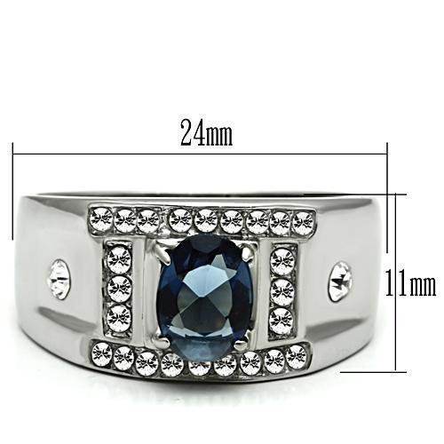 Stainless Steel Montana Ring - High Polished Synthetic Glass - Jewelry & Watches - Bijou Her -  -  - 