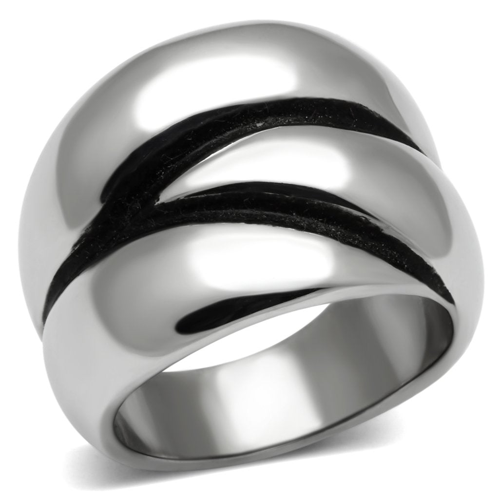 Women's Stainless Steel High Polished Ring - No Stone - Jewelry & Watches - Bijou Her -  -  - 